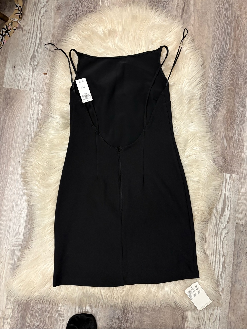 NWT Abercrombie & Fitch boatneck Sleek Black backless Mini Dress - Women Sz M - Picture 2 of 7